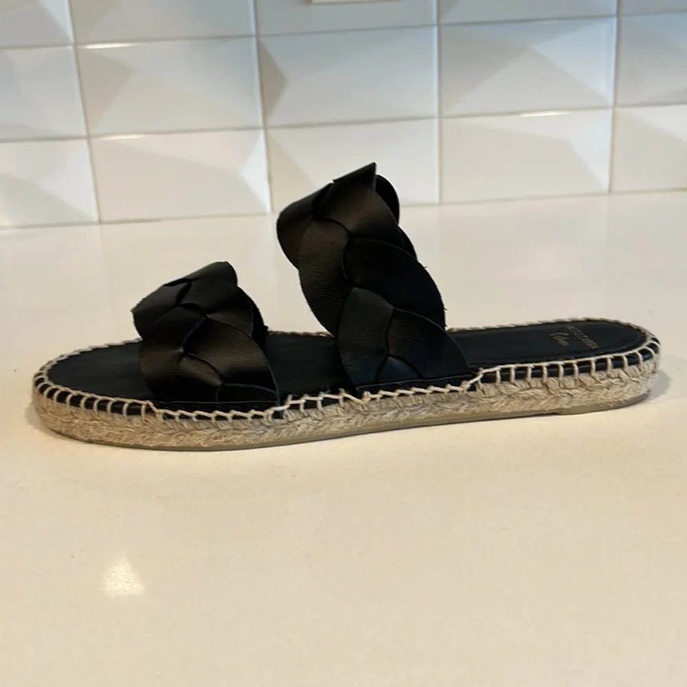 Altuzarra Black Braided Slide Sandals